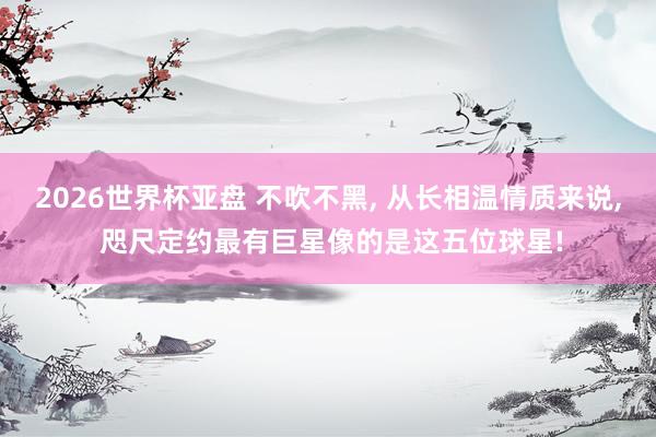 2026世界杯亚盘 不吹不黑, 从长相温情质来说, 咫尺定约最有巨星像的是这五位球星!