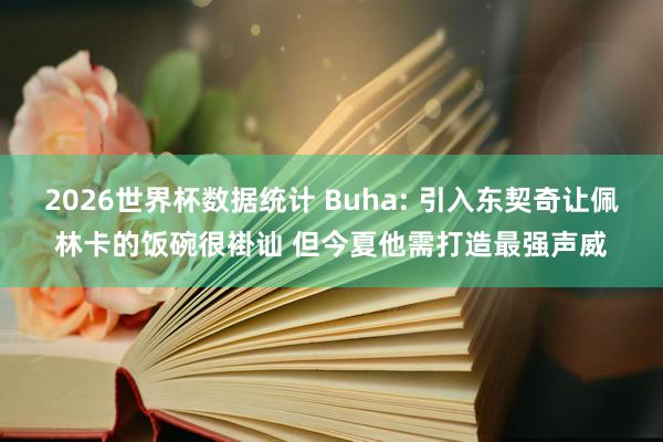 2026世界杯数据统计 Buha: 引入东契奇让佩林卡的饭碗很褂讪 但今夏他需打造最强声威