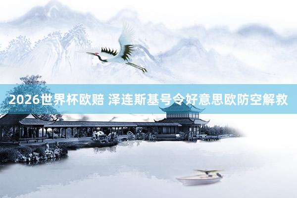 2026世界杯欧赔 泽连斯基号令好意思欧防空解救