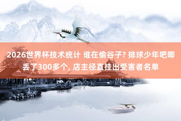 2026世界杯技术统计 谁在偷谷子? 排球少年吧唧丢了300多个, 店主径直挂出受害者名单