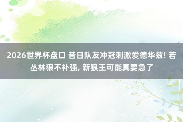 2026世界杯盘口 昔日队友冲冠刺激爱德华兹! 若丛林狼不补强, 新狼王可能真要急了