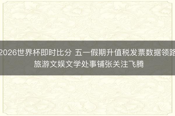 2026世界杯即时比分 五一假期升值税发票数据领路 旅游文娱文学处事铺张关注飞腾